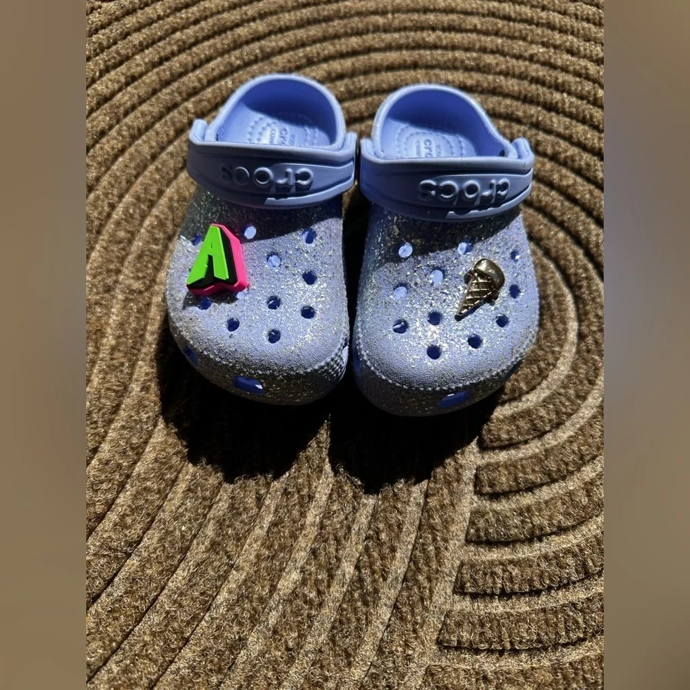 CROCS Bundle: 2 Kid Clog Waterproof Play Shoe Slip-On Light Purple C7 C8